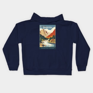 Rocky Mountains National Park Vintage Travel Poster Kids Hoodie